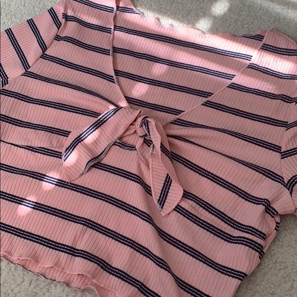 Pink/Black striped top - Picture 2 of 2